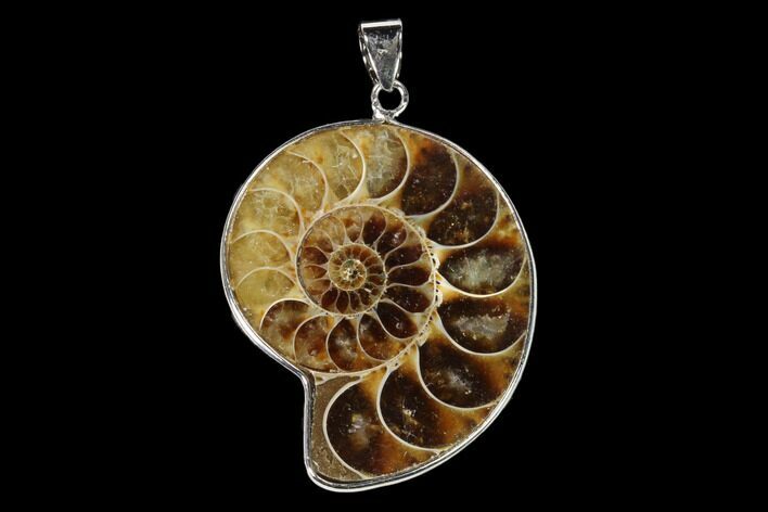 Fossil Ammonite Pendant - Million Years Old #151986